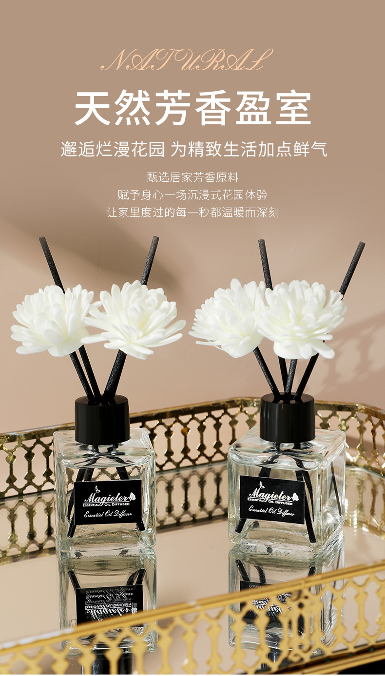 厂家批发无火香薰家用室内厕所除臭香薰瓶藤条干花持久空气清新详情3