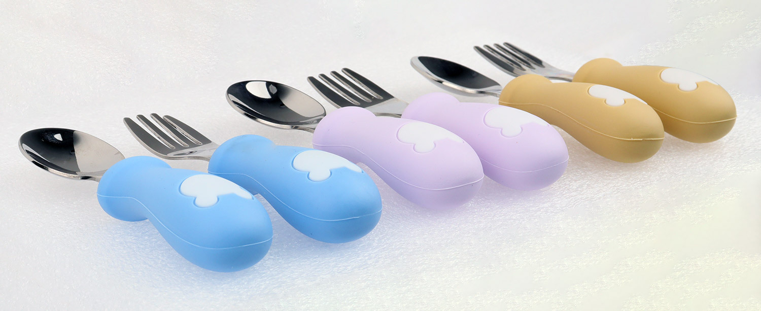 儿童短柄甜品勺子 不锈钢头勺叉套装 创意新品宝宝自主吃饭餐具 喂养餐具 安全耐用易清洗详情2