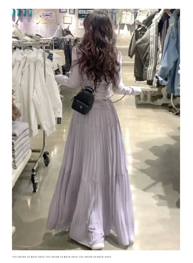 韩系雪纺半身裙女2025春夏季新款高腰a字蛋糕裙飘飘大摆中长裙子详情25