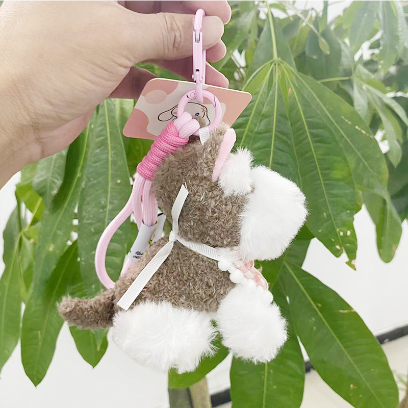 Cute plush Schnauzer dog keychain plush toy, schoolbag pendant, claw machine doll, birthday gift pic 9