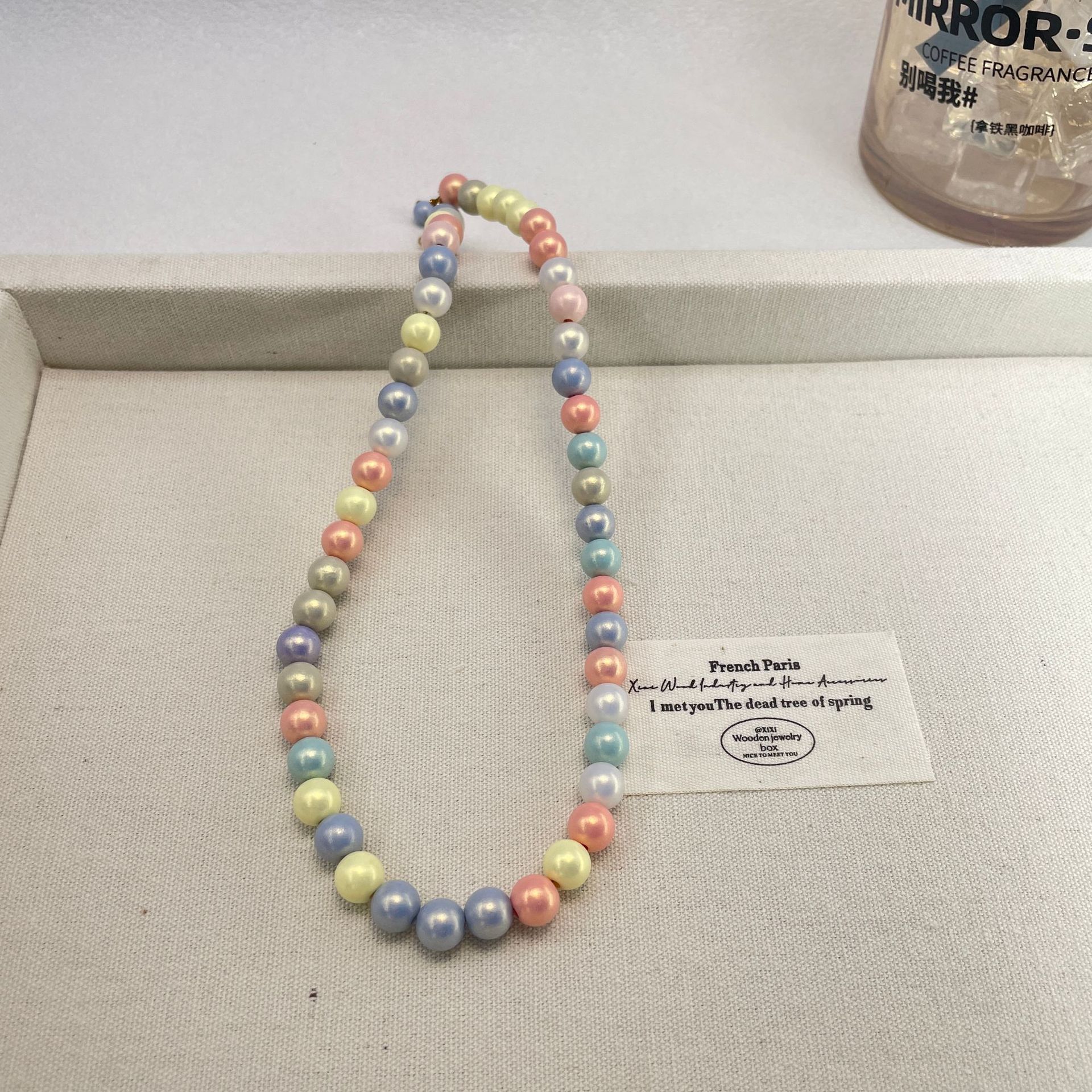 Colorful dopamine pearlescent beaded necklace, a unique design for women, candy color, sweet and high-end, vacation-style necklace pic 8