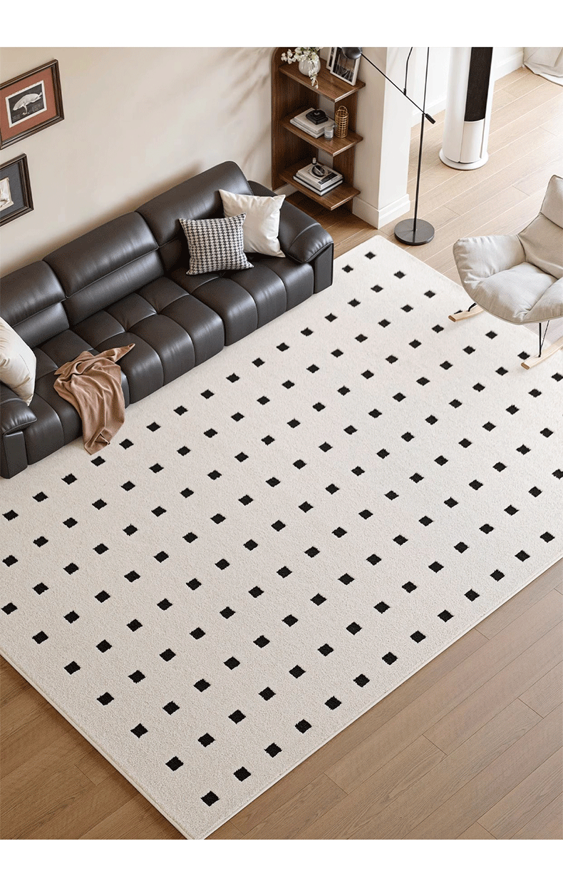 Waterproof diatom silk carpet for the living room, dirt-resistant in autumn and winter, Italian style, light luxury and high-end. Plain carpet in cream style for the bedroom pic 17