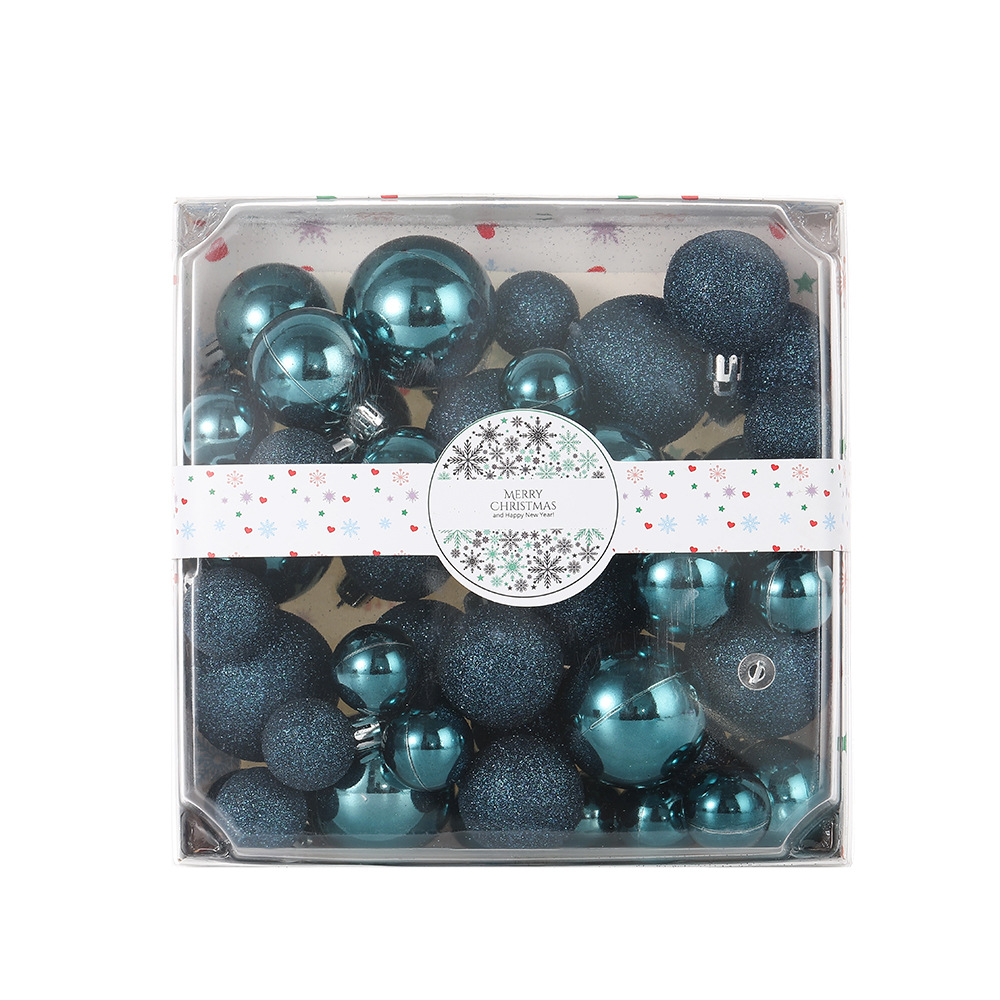 En stock al por mayor bola de navidad caja de regalo set árbol de navidad decoración colgante galvanoplastia brillante bola de polvo de brillo juego de decoraciones de fiesta pic 3
