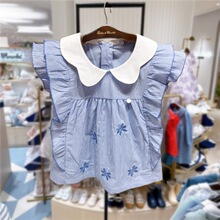 Summer new navy collar striped short-sleeved shirt and shorts two-piece set for boys, stylish MS530701 pic 8