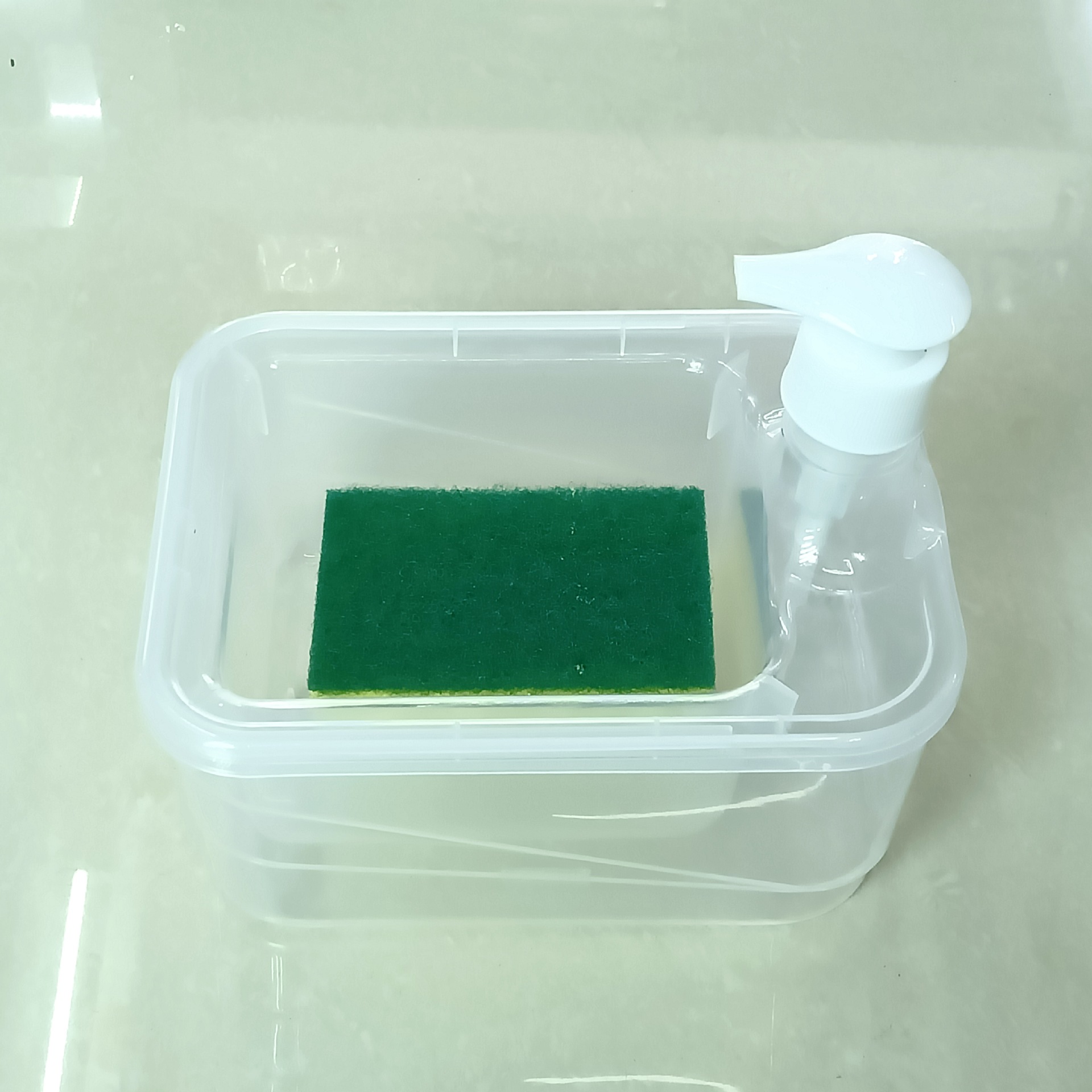 跨境厨房清洁洗洁精加液器按压自动皂液器出液盒洗碗刷组合给皂器详情4