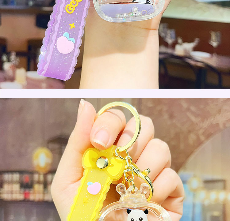 入油亚克力漂浮公仔熊猫钥匙扣流沙钥匙链包包挂件挂饰小礼品批发详情11