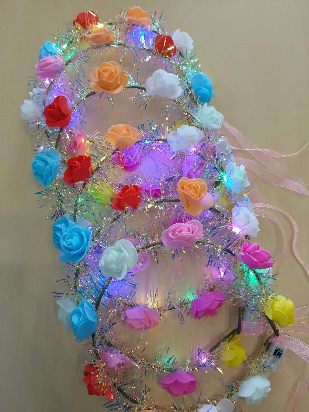 闪光金丝大花环花环发光玩具夜市玩具孙悟空帽气球闪光玩具详情8