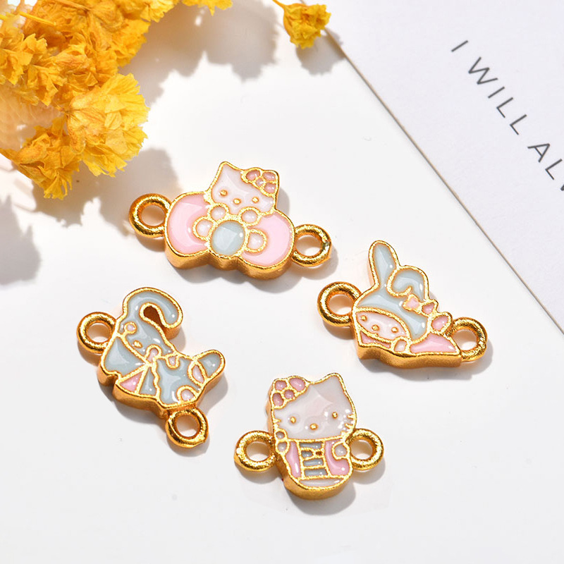 New cute DIY cartoon accessory for cats, single pendant with rhinestone animal head rope, ins style bracelet pic 6