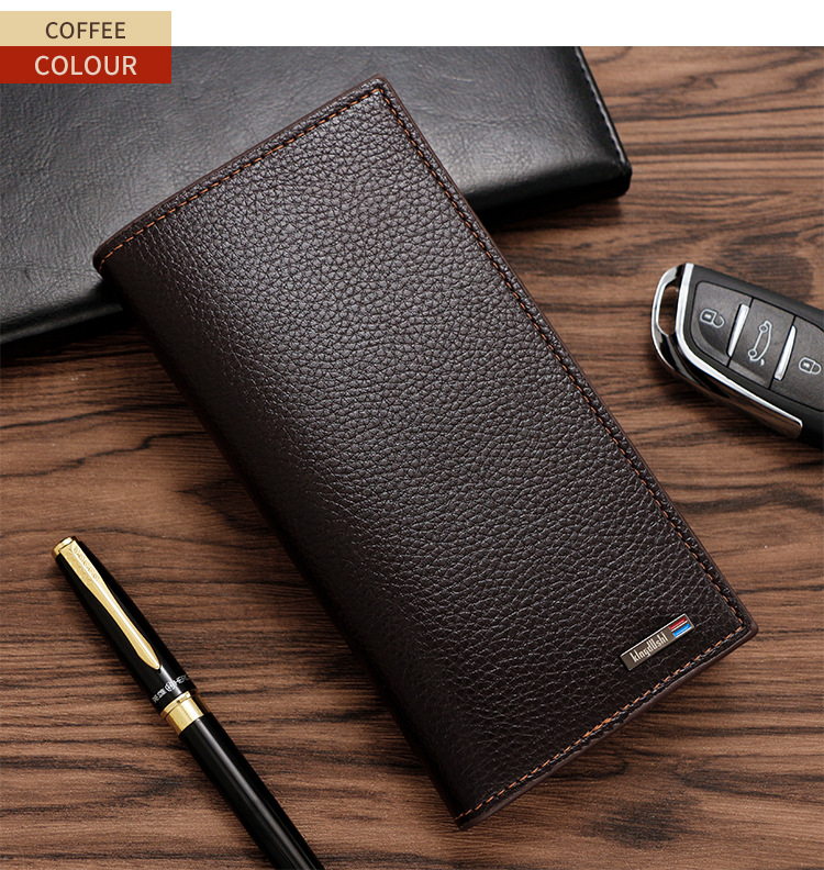 新款男士长款钱包韩版简约荔枝纹时尚钱夹多卡位钱夹批发一件代发详情11