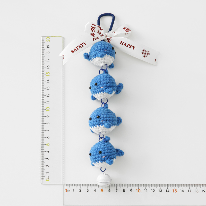 窗边手工铃铛挂件多头动物好运挂串车内装饰编织鲸鱼熊猫小鸡兔子详情12
