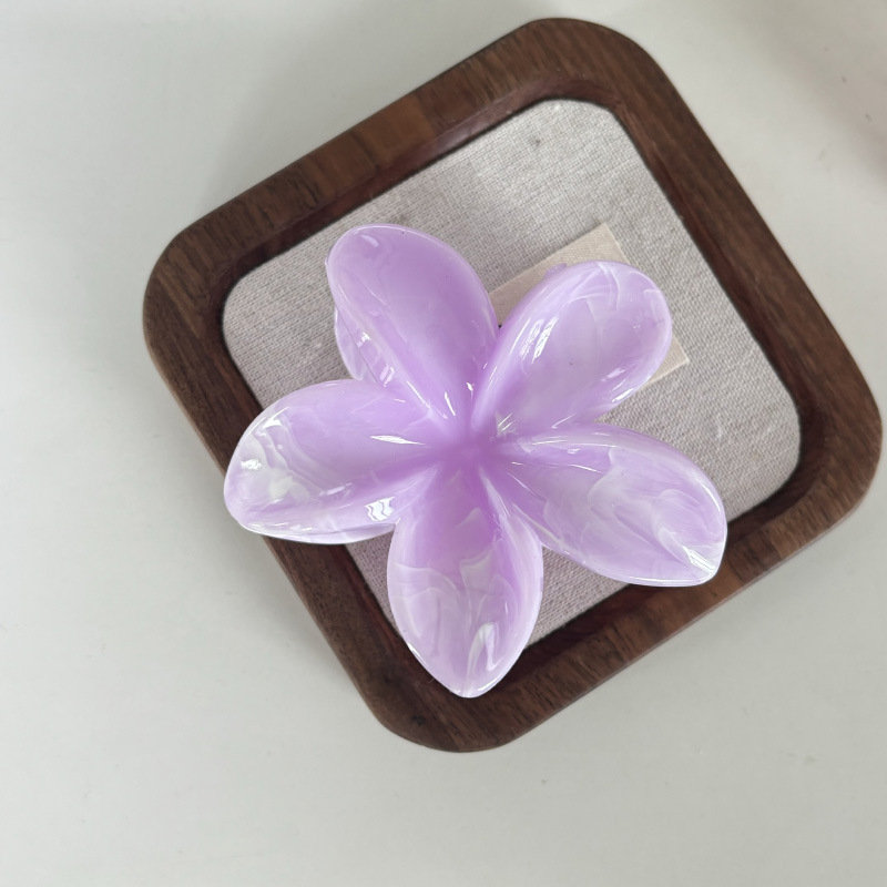 泰兰德晕染花朵抓夹清新甜美鸡蛋花后脑勺盘发鲨鱼夹发饰详情6
