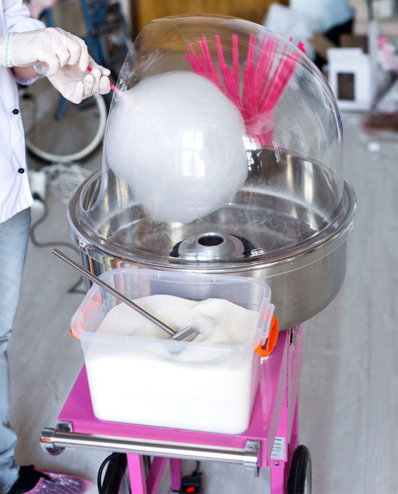 商用电动棉花糖机带手推车全自动电热拉丝网红摆摊棉花糖制作机器详情2