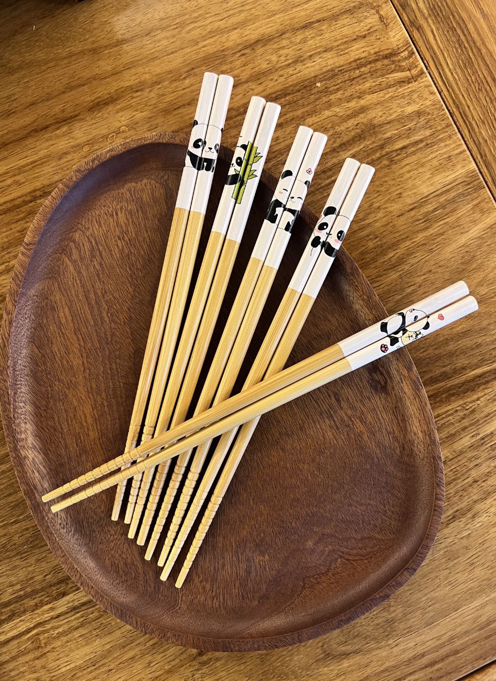 Japanese-style cartoon printed panda chopsticks, new anti-slip bamboo tableware for export, daily necessities tableware pic 4