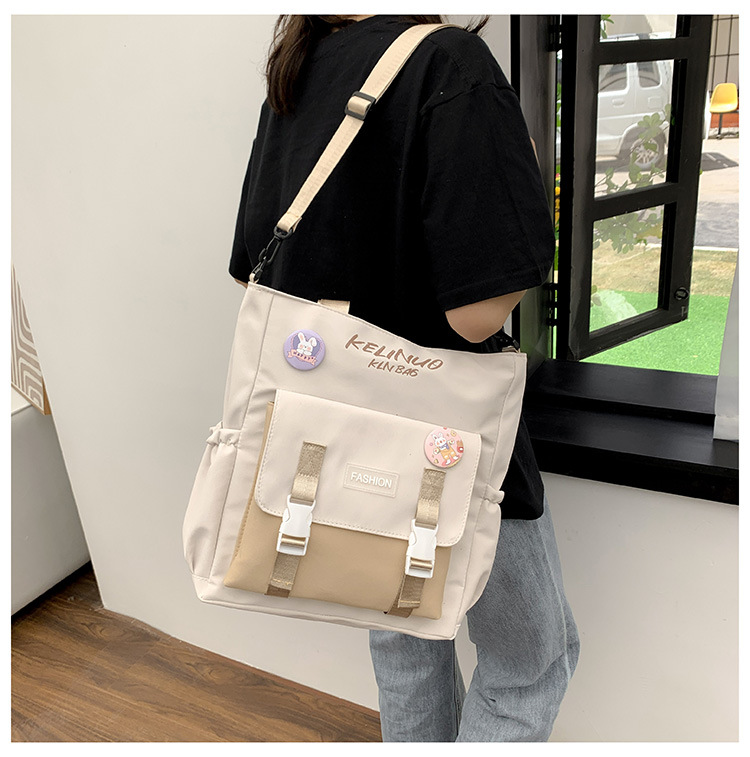 书包女ins森系单肩包学生帆布包清新简约斜挎包大容量装书手提袋详情24