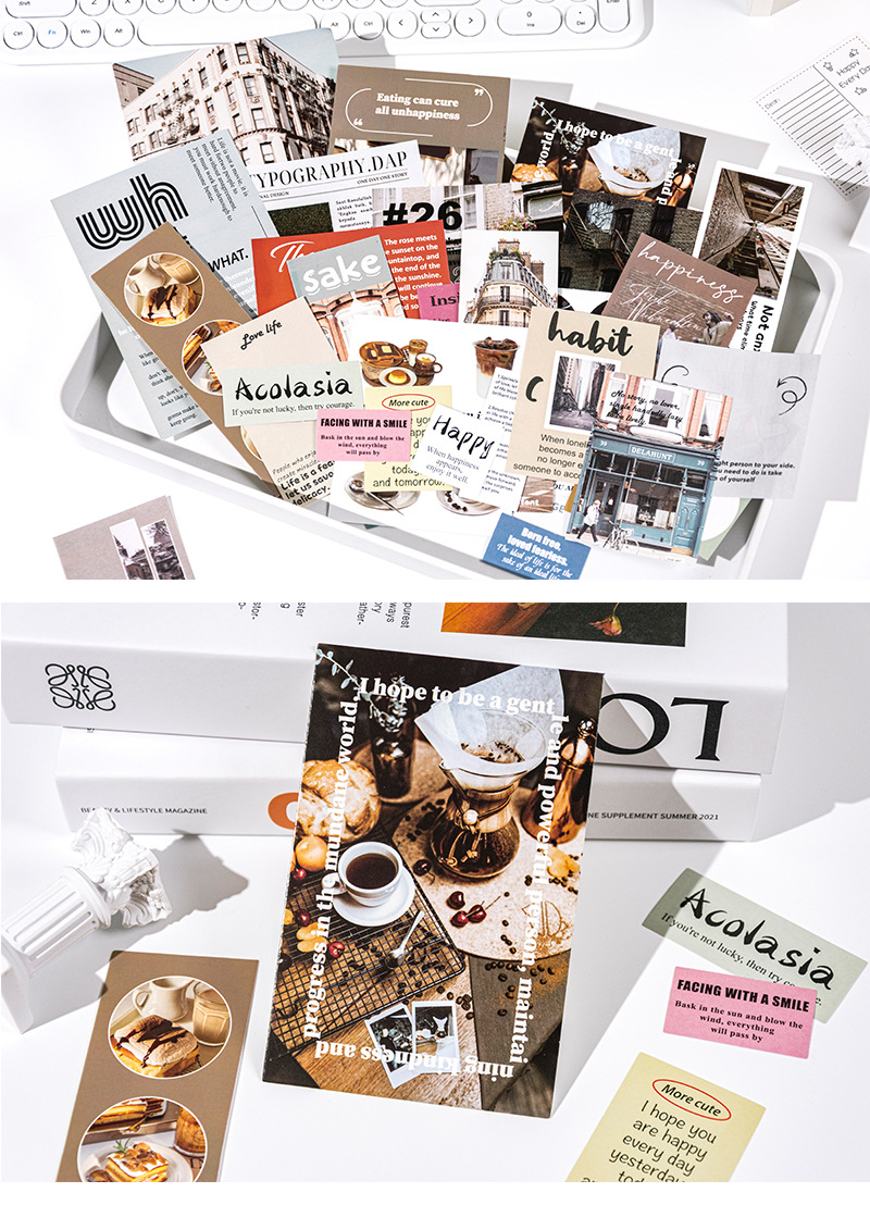 鑫奇新32张万千星辰系列素材包 浪漫复古城市文艺手账装饰贴纸包详情17