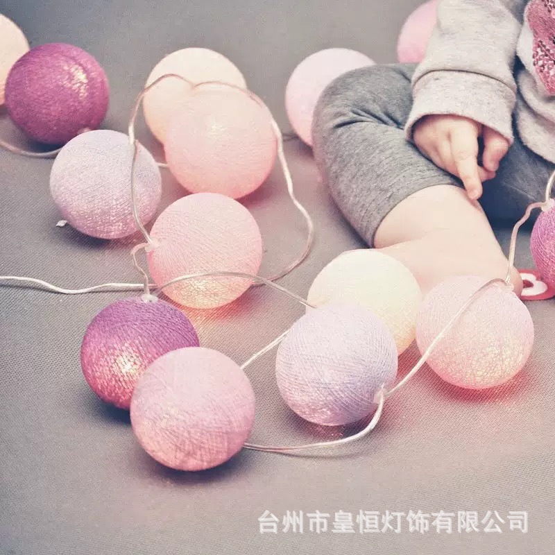 Seven-color light lines, LED small light strings, Easter acrylic neon lights, colored lights, cotton thread balls pic 3