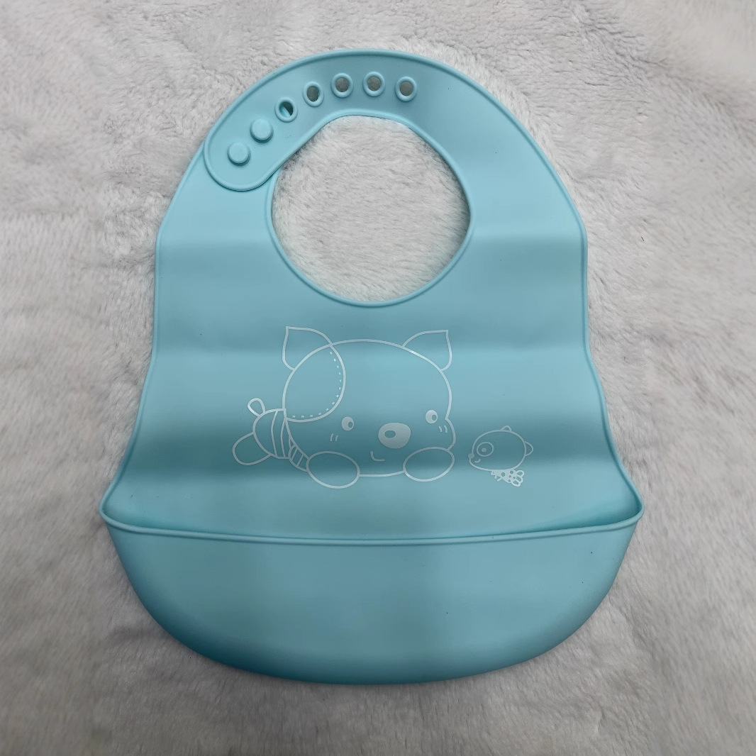 婴童 新款婴儿硅胶围兜 卡通口水兜 宝宝饭兜防水围兜免洗批发详情23