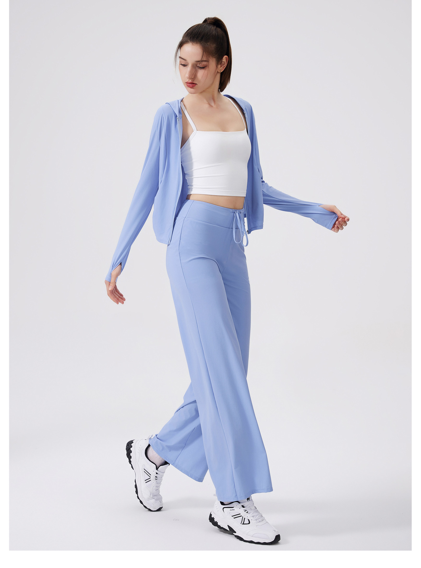 Sunshade, lightweight, anti-嗮, cool-feeling jacket, hooded, sporty loose top, casual yoga coat, checkered sun-protective clothing pic 18