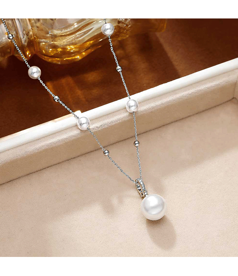 Hyacinth moda ligera extravagancia colgante de perlas collar para mujeres diseño de nicho cadena de clavícula cadena de clavícula 2026 en vivo estilo burst pic 2