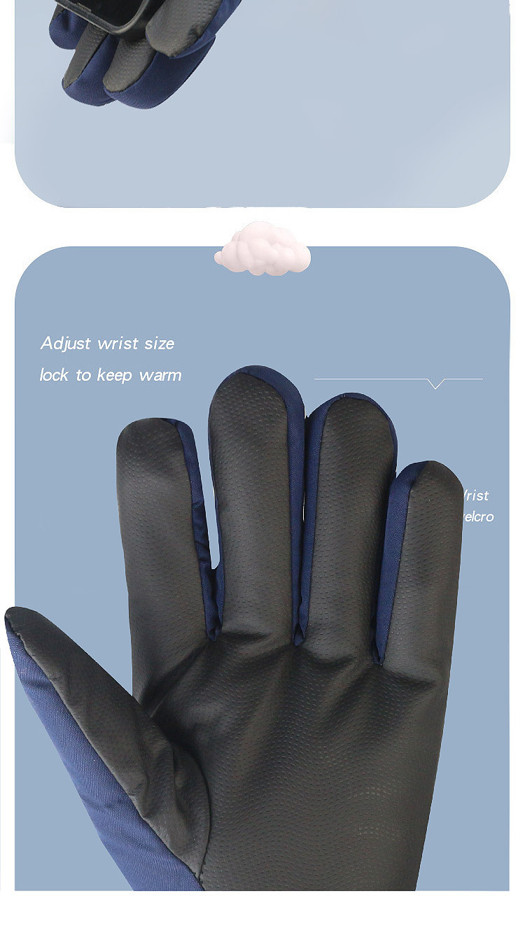 Ski gloves for men and women with fleece for warmth, outdoor tram cold-proof, windproof and waterproof, touch screen motorcycle, winter cycling and mountain climbing pic 12