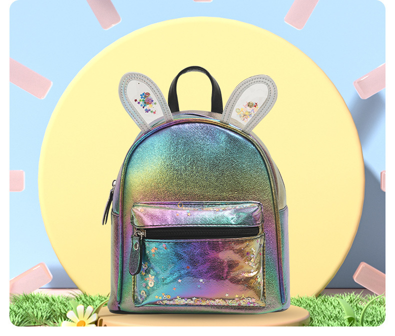 大尾猫卡通兔耳朵双肩背包时尚休闲可爱公主女童包元气少女书包详情13