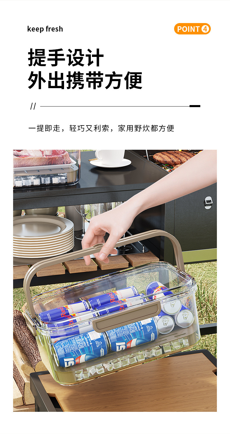 厂家现货  手提保鲜盒冰箱保鲜盒便当盒户外野餐篮零食水果收纳盒详情5