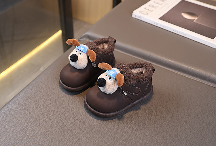 儿童棉鞋2025冬季新款男女童卡通小狗勃肯鞋加绒保暖中小童雪地靴详情5