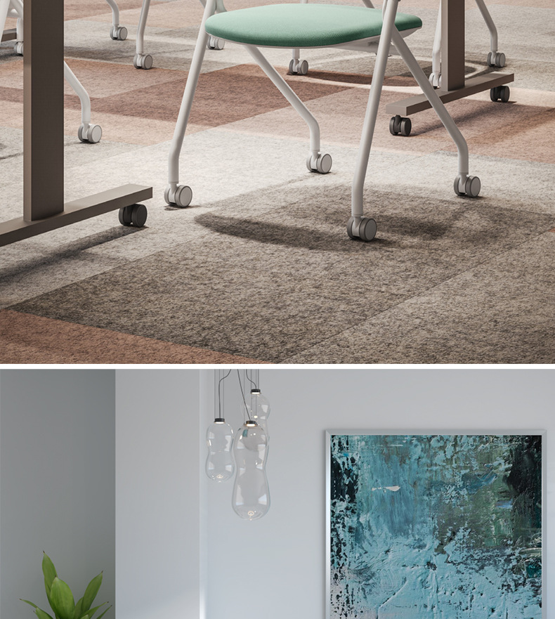 The PA plastic nylon frame training chair features an ergonomic design and silent rollers, making it an office chair suitable for multiple scenarios pic 10