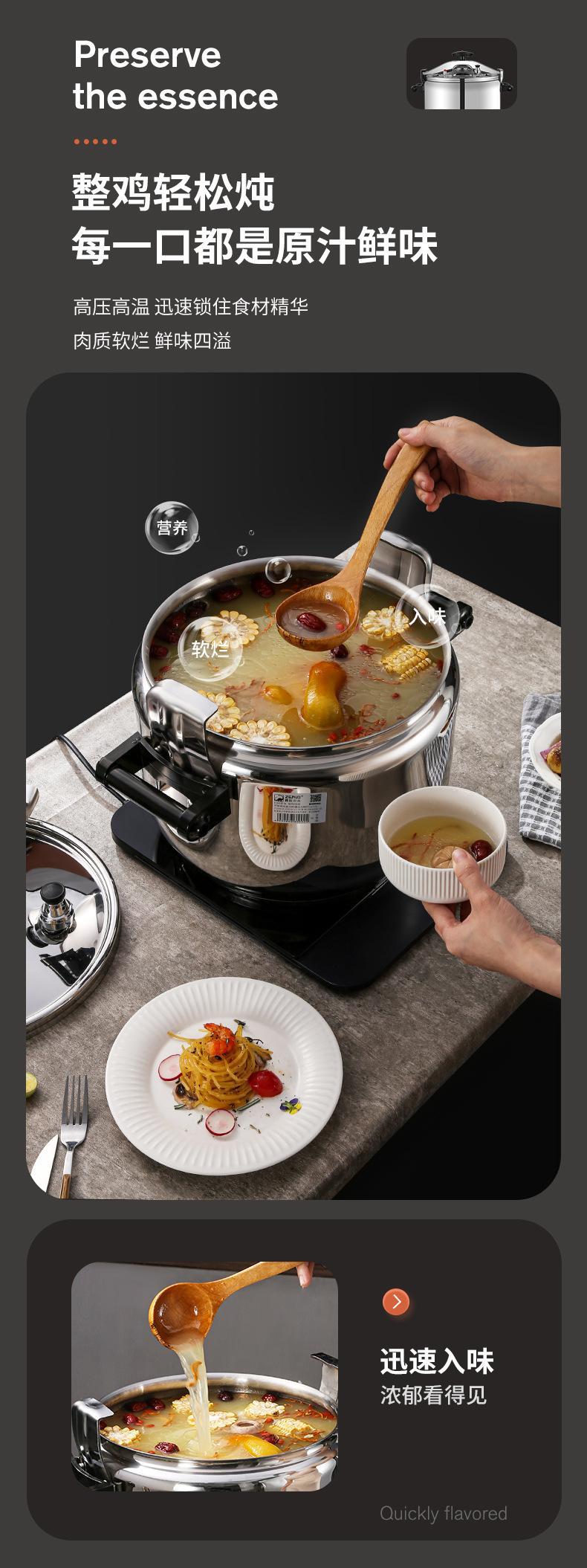 外贸高压锅 家用不锈钢压力锅电磁炉燃气灶通用 新款跨境防爆高压详情8