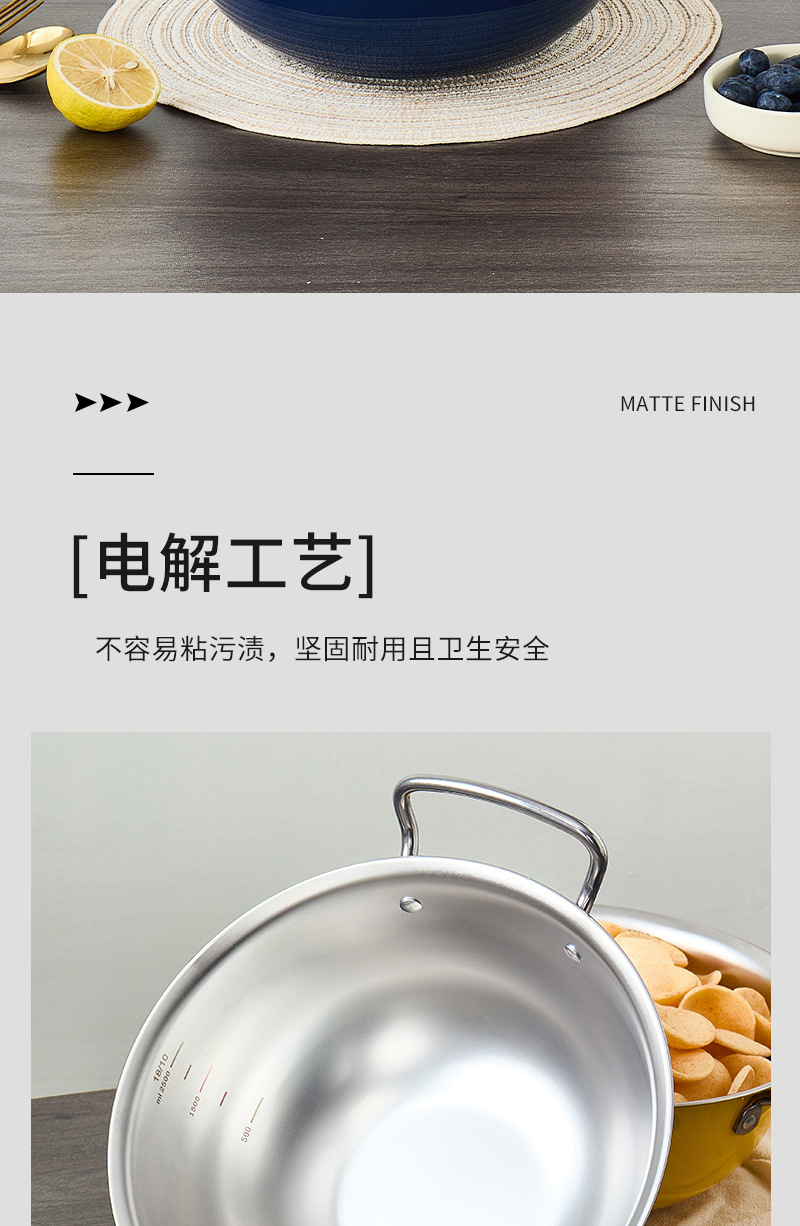 韩式不锈钢双耳沙拉盆高颜值水果碗带把手料理小吃碗家用打蛋盆详情5