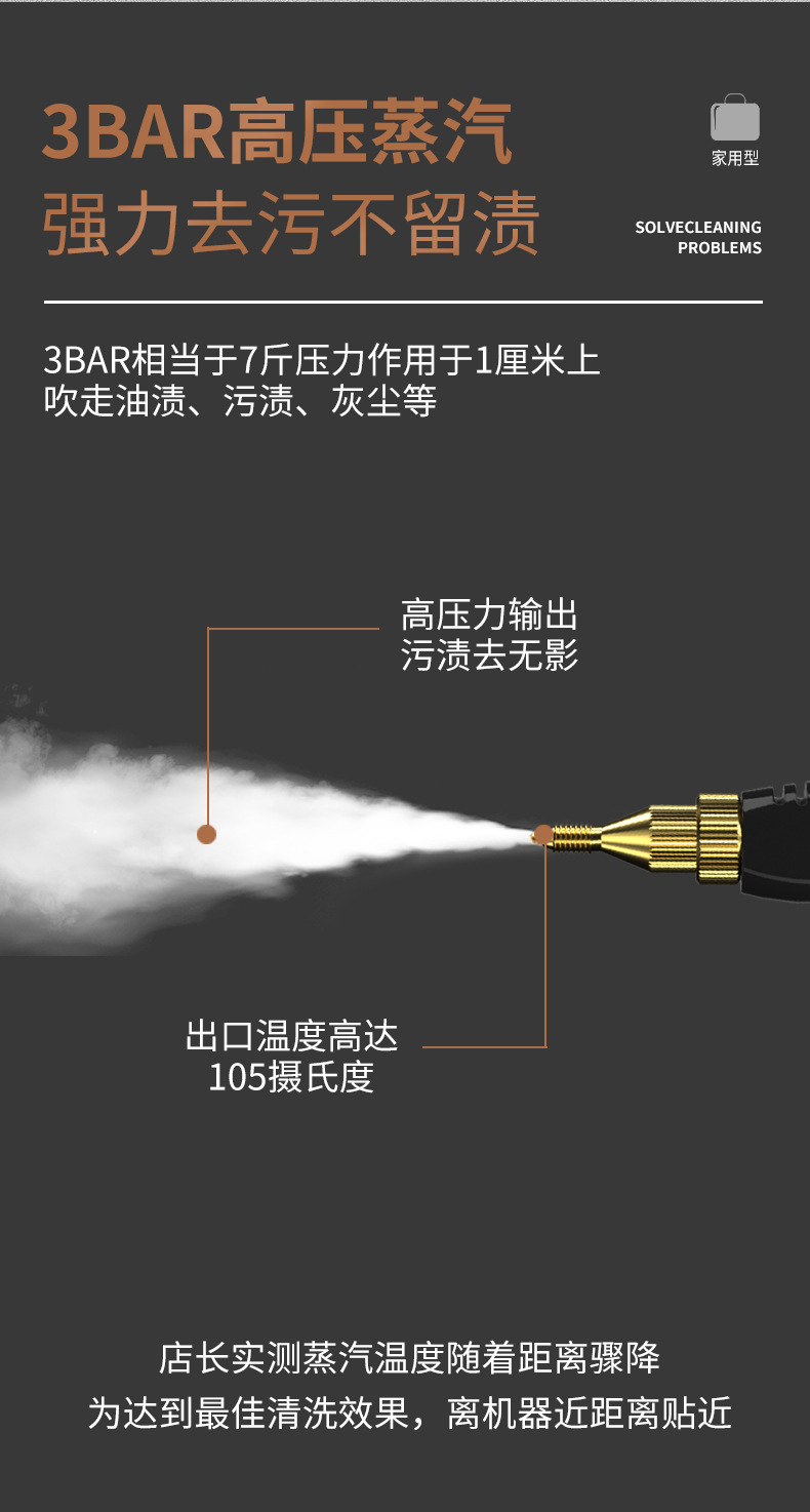高压高温蒸汽清洗机小型家用空调厨房油烟机速热式清洁机跨境批发详情6