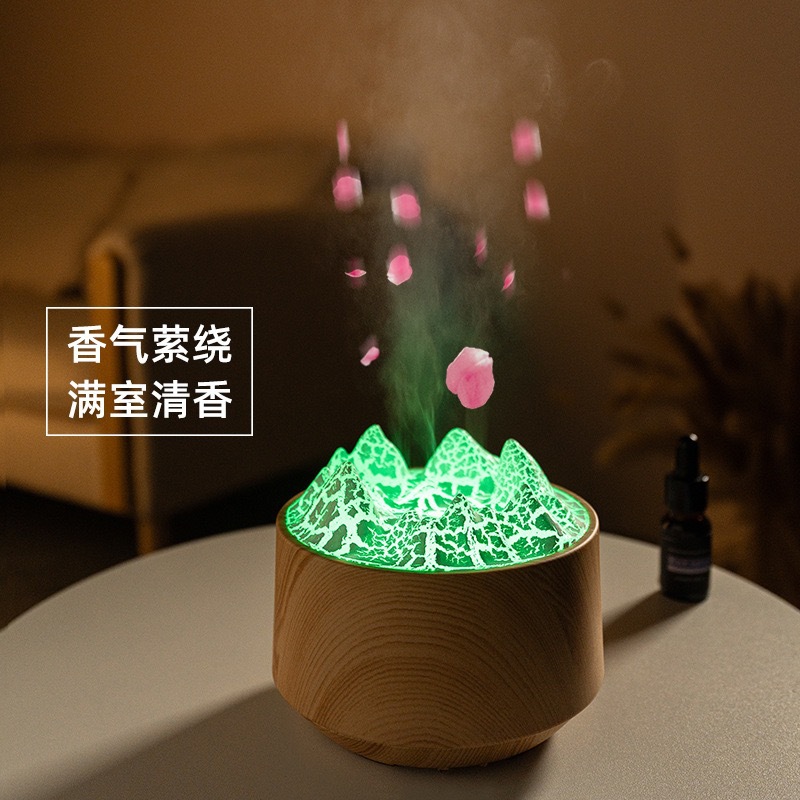 New small flame aroma diffuser, desktop silent air humidifier, super thick fog volume ambient light aroma diffuser wholesale pic 9