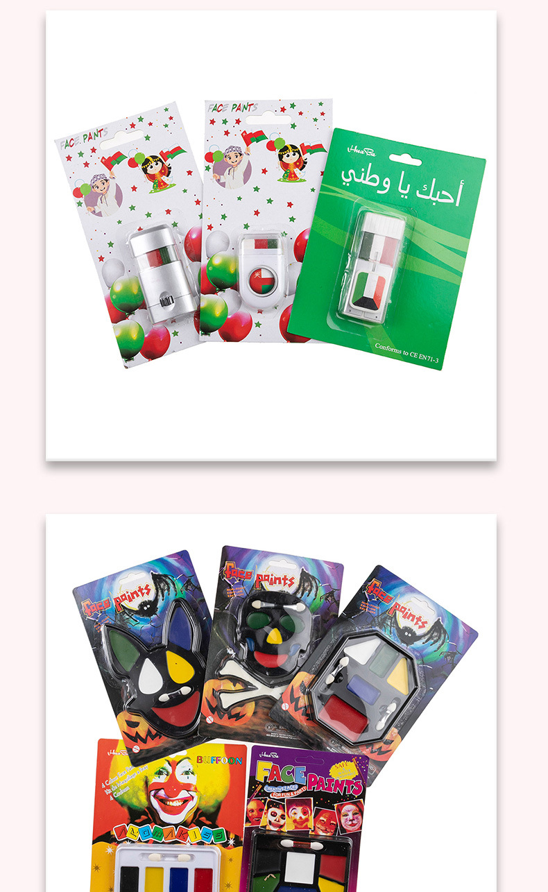 Cross-border waterproof quick-drying Halloween party stage opera makeup face color set human face painting paint pic 11