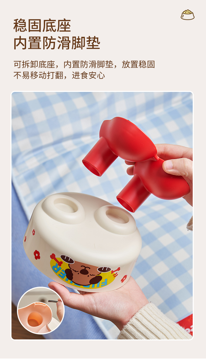 Rongka Pet Cross-border Pet stainless Steel high-legged Bowl, anti-slip and anti-knock cat bowl, large-capacity dog feeder, cat food bowl pic 8