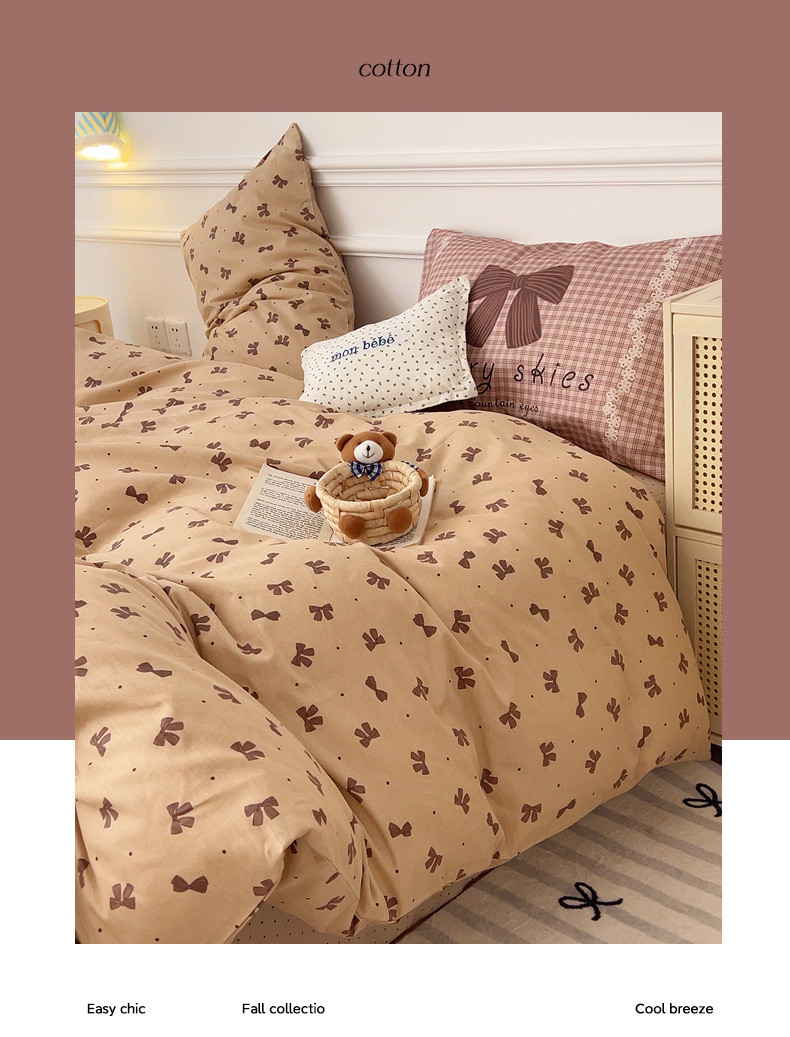 可爱卡通纯棉床上四件套全棉儿童宿舍单人被套床品2025床单三件套详情10