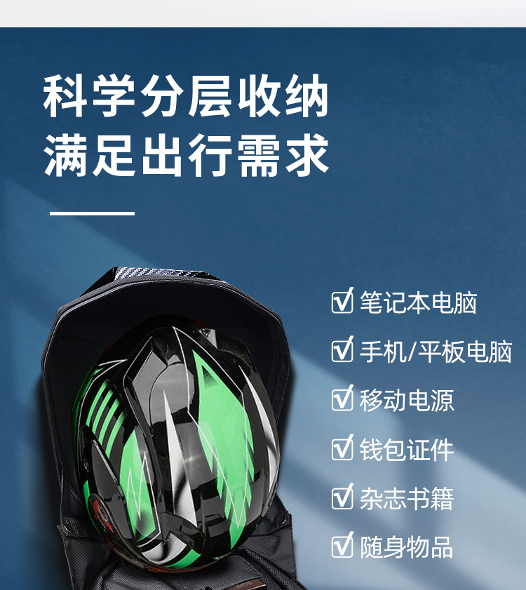 LED BACKPACK背包LED发光骑行机车头盔包防水蓝牙手机APP设置眼睛详情8