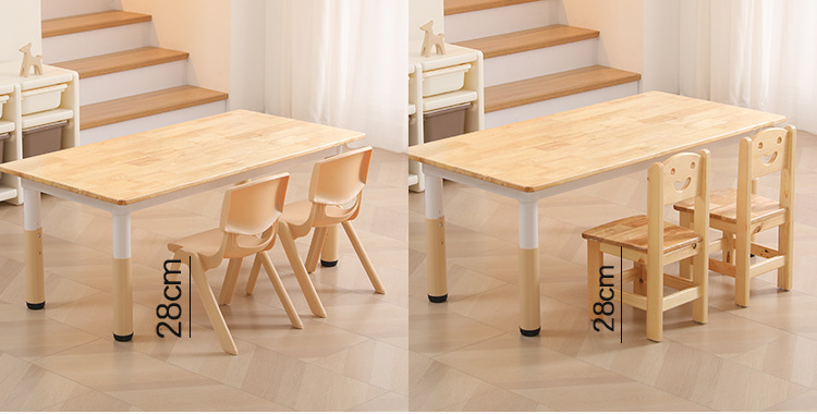 幼儿园儿童写字实木桌学习桌子宝宝玩具桌椅加厚升降橡木桌椅套装详情4