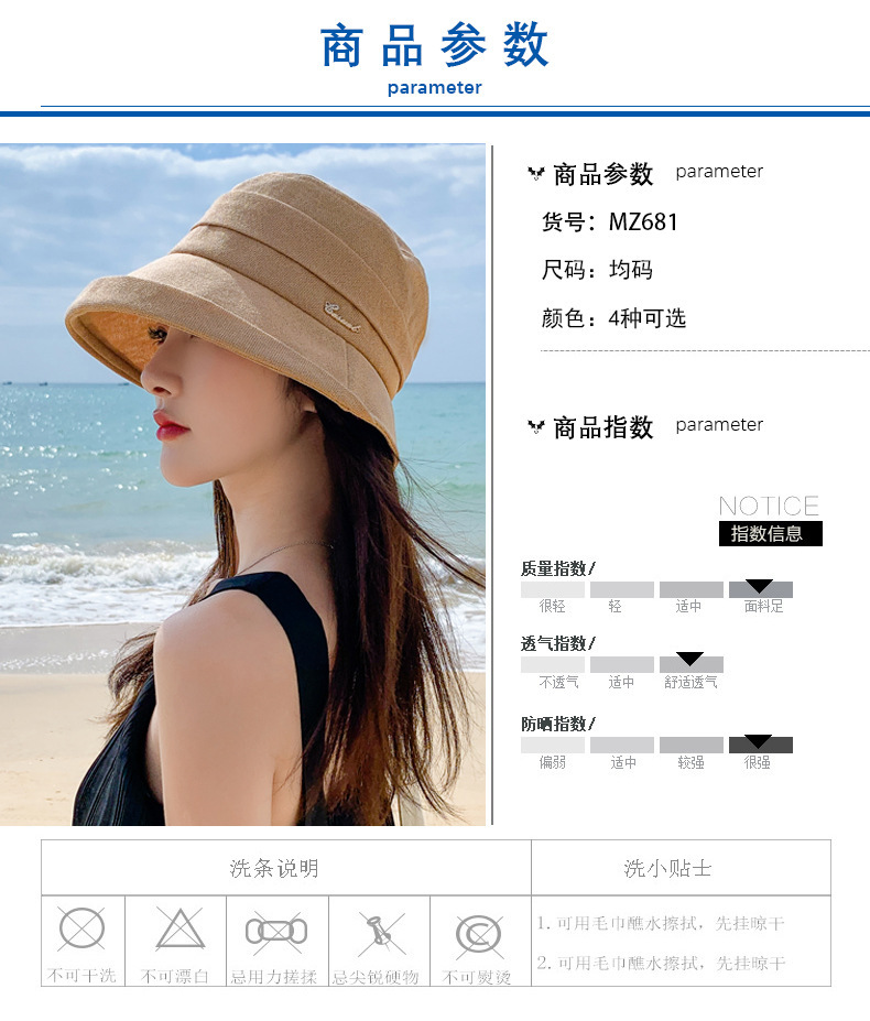 Early spring new style stylish hats for women Japanese-style fisherman hats are versatile. Summer sun protection and shade basin hats are trendy Korean-style sun hats pic 4
