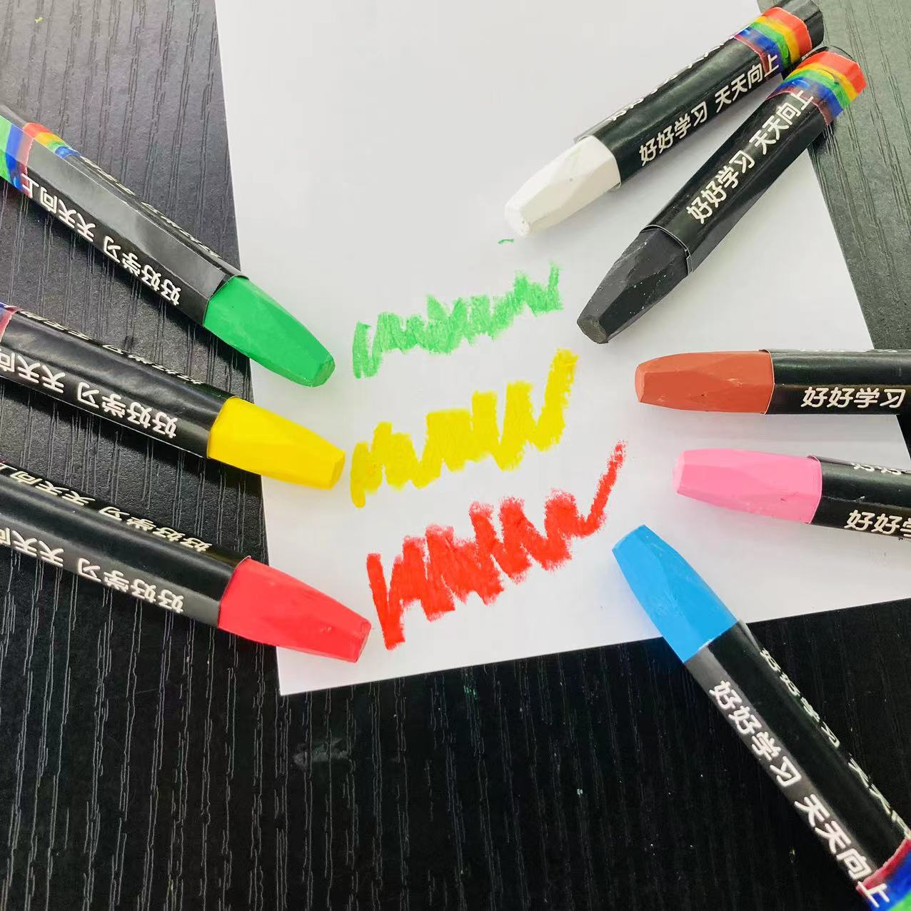 优质环保六角油画棒美术培训机构绘画班专用儿童叠色多彩油画棒笔详情5