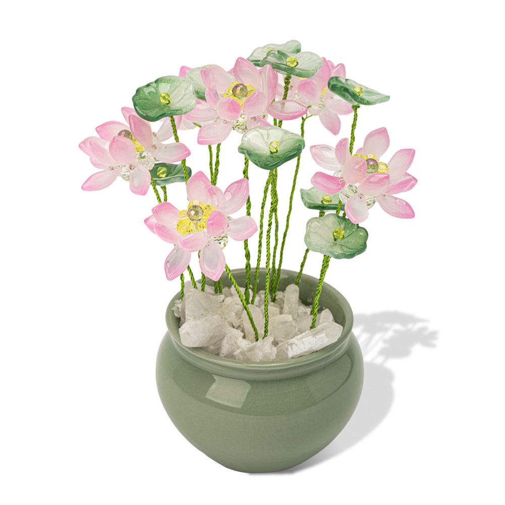 厂家批发网红莲莲清新荷花新款车载摆件工艺品送礼装饰用品男女详情18