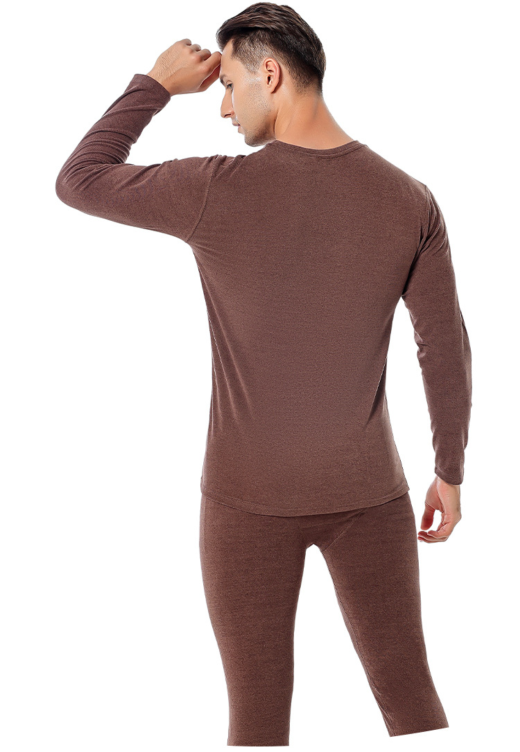 Double-sided Pearl Fleece seamless thermal underwear set for men, fleece close-fitting base layer high-quality underwear pic 14