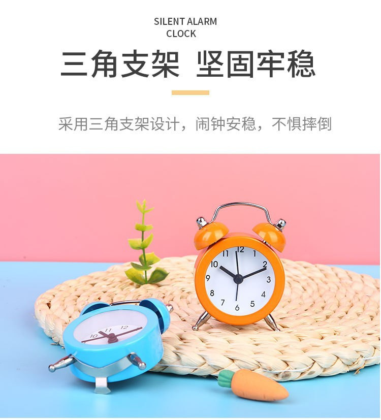 迷你闹钟ins风1.2/1.5寸便捷钟简约学生宿舍少女心可爱复古小摆件详情7