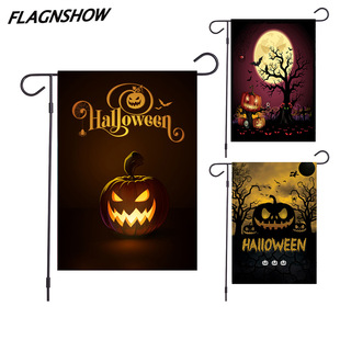 Cross-border Halloween background fabric 90*150 polyester, terrifying atmosphere, car trunk decoration banner, hanging flag pic 14