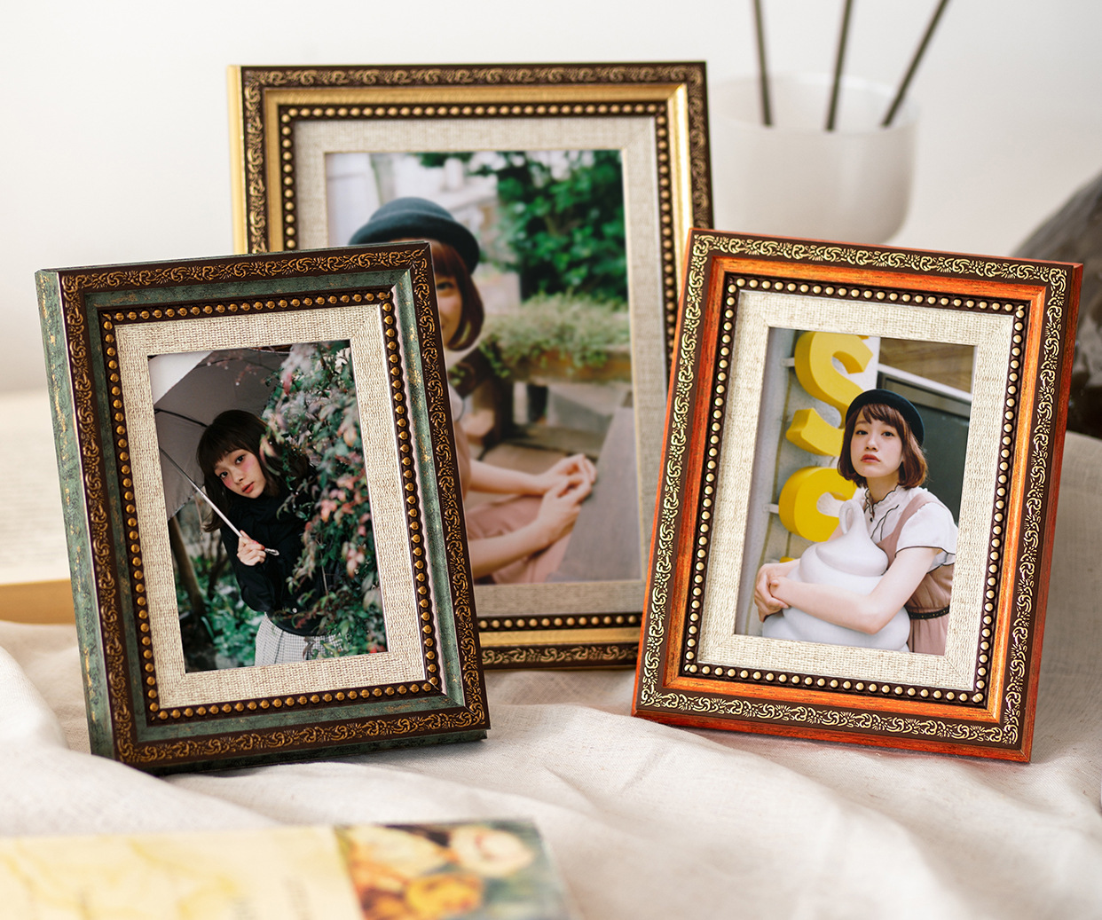 复古相框6寸相框欧式宫廷摆台67寸81012寸挂墙画框高档做旧装饰框详情2