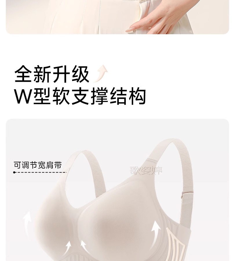 无痕内衣女大胸显小聚拢全罩杯薄款防下垂收副乳大码塑型文胸罩夏详情5
