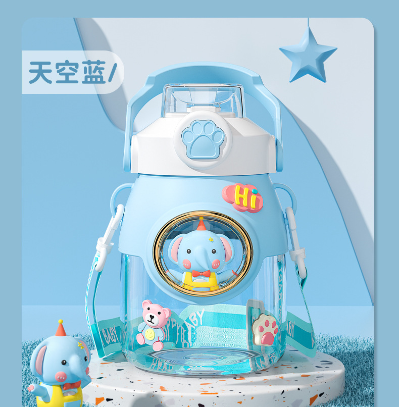 网红新款夏季公仔塑料杯大容量卡通随手杯高颜值可爱儿童吸管水杯详情23