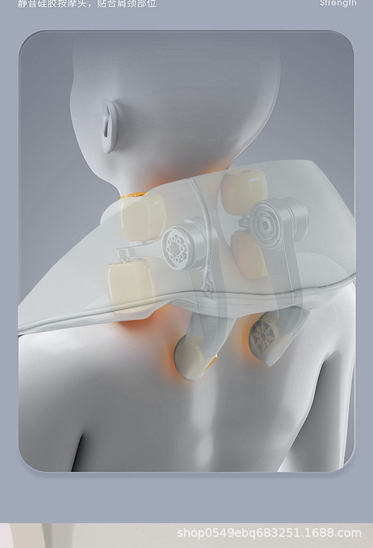 新款跨境斜方肌颈椎按摩仪颈部按摩器肩颈脖子揉捏按摩护颈仪披肩详情10
