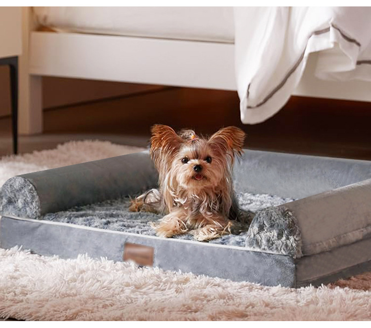 新款海绵四季可用狗窝方形宠物窝透气宠物床夏季清凉冬季保暖沙发详情12