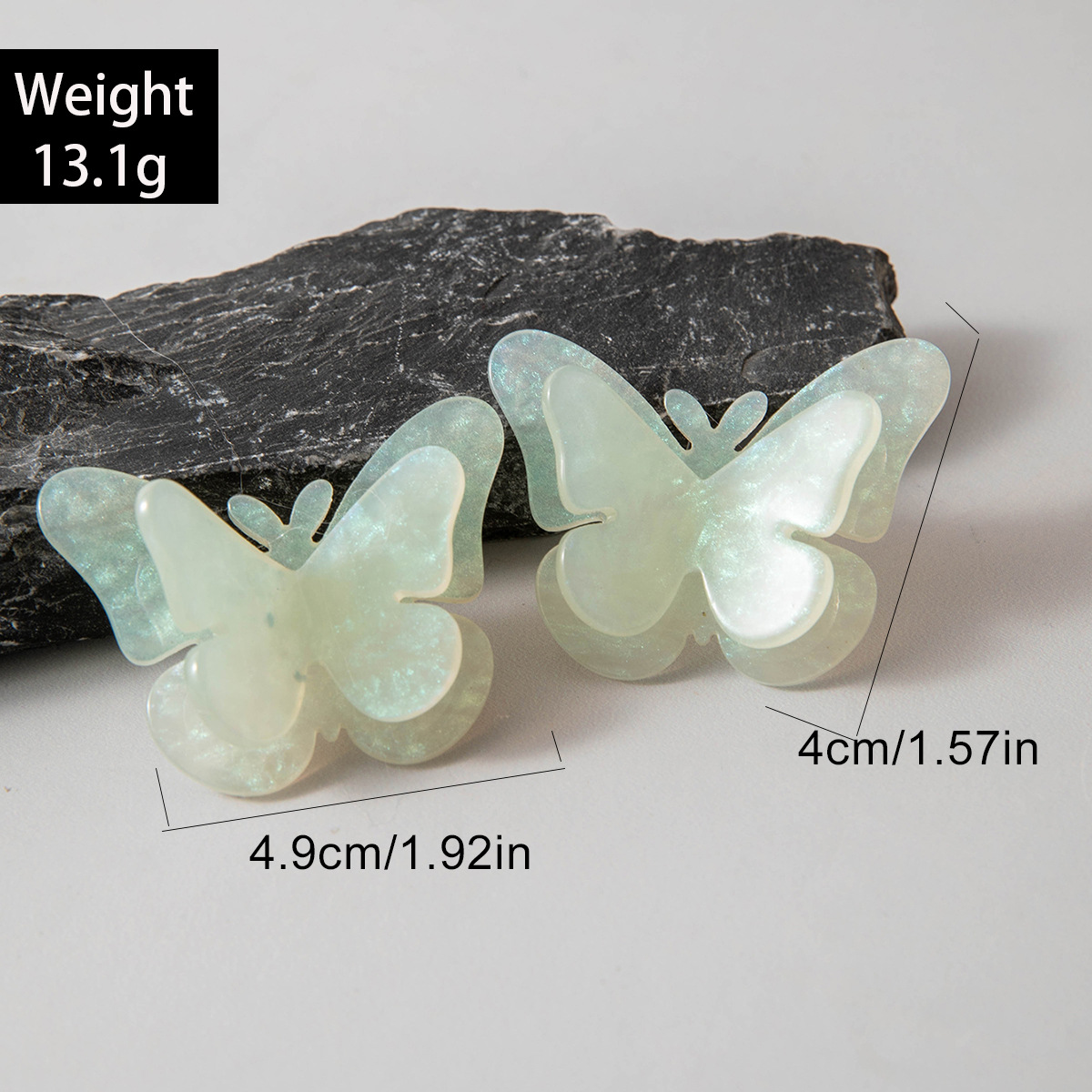 亚马逊跨境清新甜美彩色树脂花瓣花朵耳钉气质多巴胺 耳环耳饰女详情19