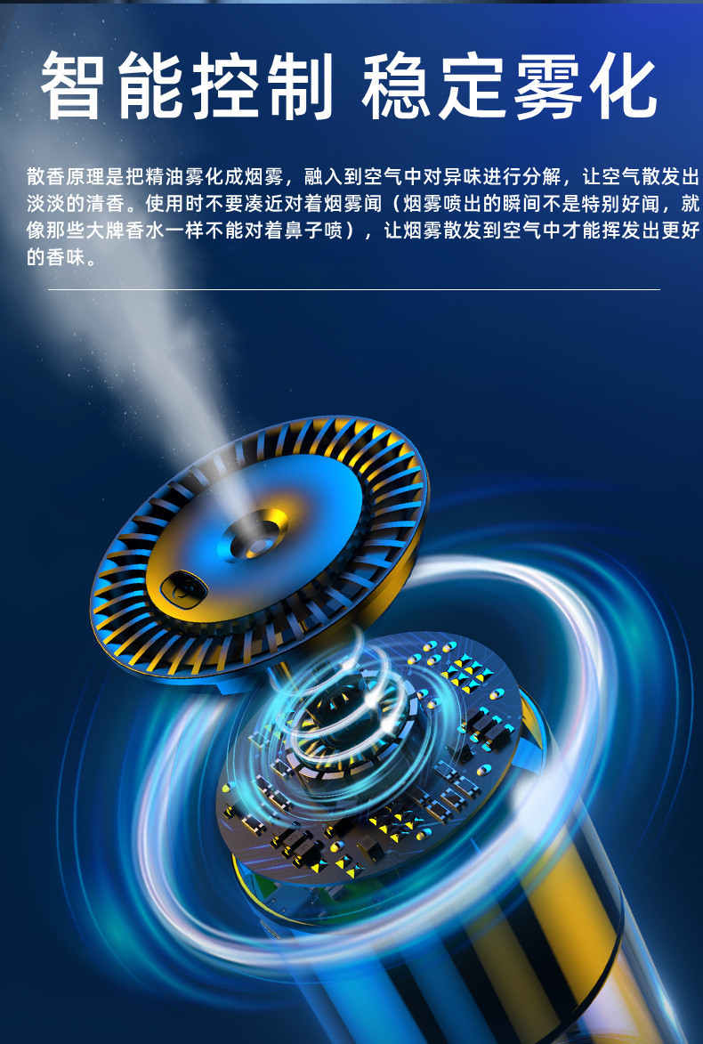 Automatic fragrance diffuser, vehicle-mounted aromatherapy, car perfume, in-car accessories, light fragrance, high-end intelligent humidifier, ornaments pic 7
